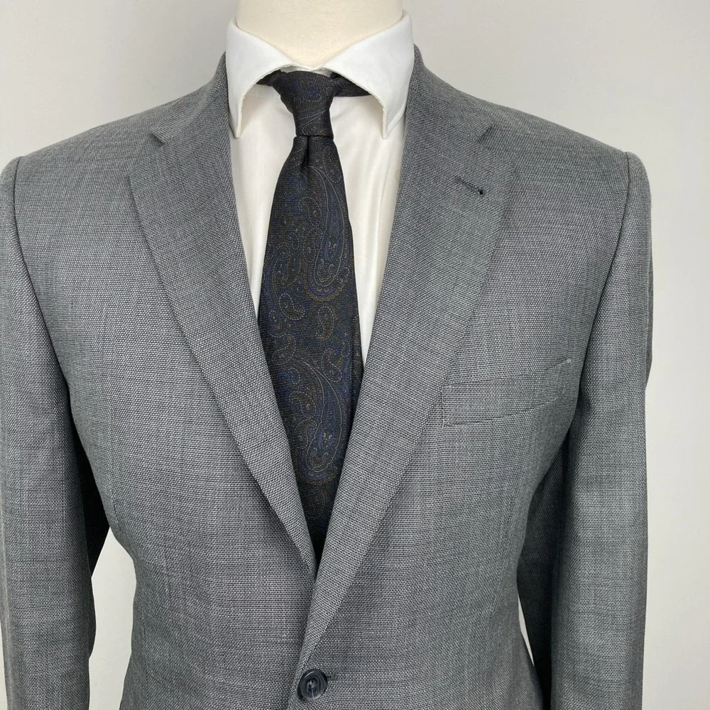 Turnbury Blazer Jacket Mens Grey Wool Blend Sport coat 42R
